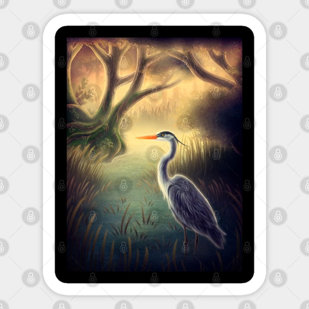 Great Blue Heron Sticker by DoomedDreamer